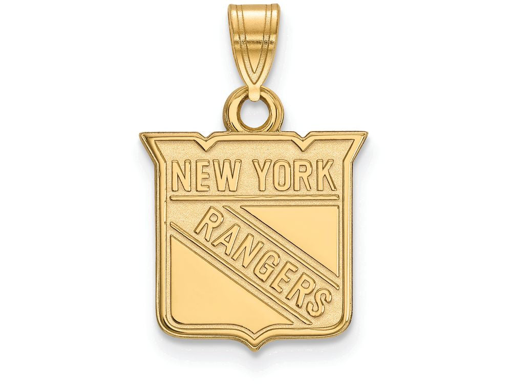14k Yellow Gold Nhl Logoart New York Rangers Small Pendant