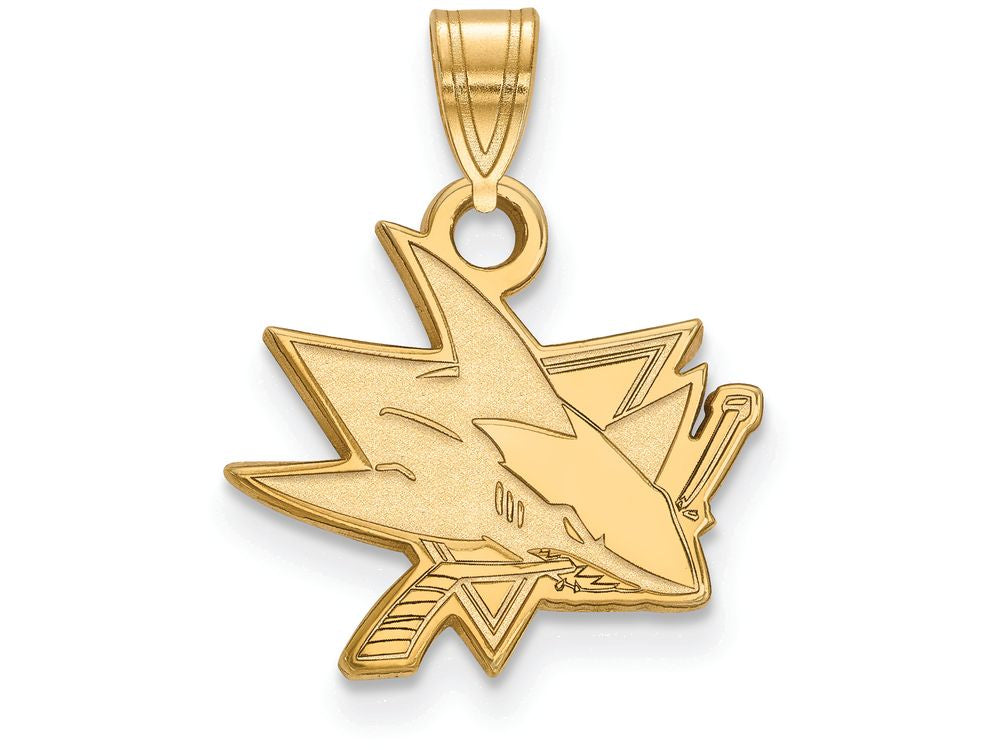 14k Yellow Gold Nhl Logoart San Jose Sharks Small Pendant