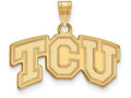 14k Yellow Gold Logoart Texas Christian University Small Pendant