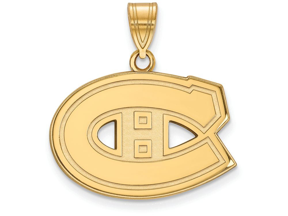 14k Yellow Gold Nhl Logoart Montreal Canadiens Medium Pendant