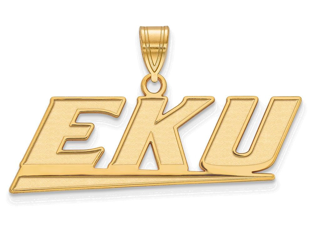 14k Yellow Gold Logoart Eastern Kentucky University Medium Pendant