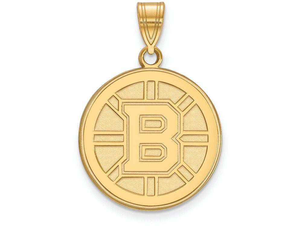 14k Yellow Gold Nhl Logoart Boston Bruins Large Pendant