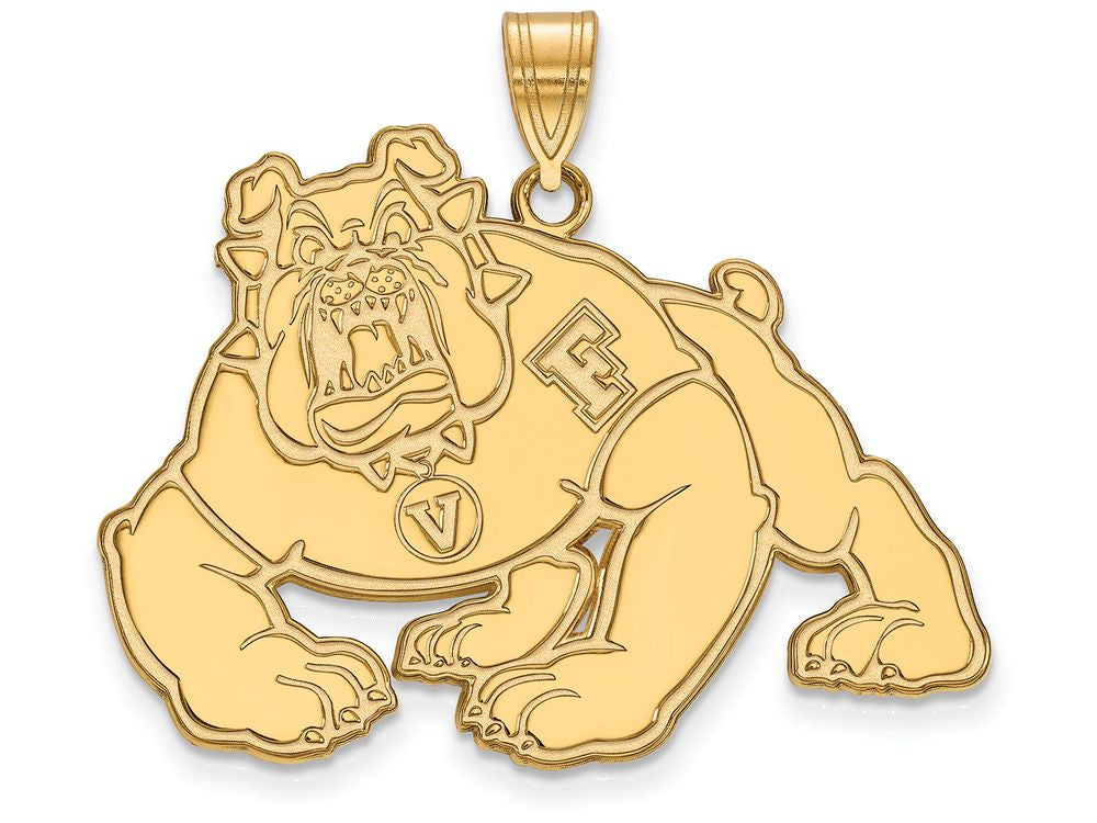 14k Yellow Gold Logoart California State University Fresno Extra Large  Pendant