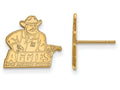 14k Yellow Gold Logoart New Mexico State University Small Post Earrings