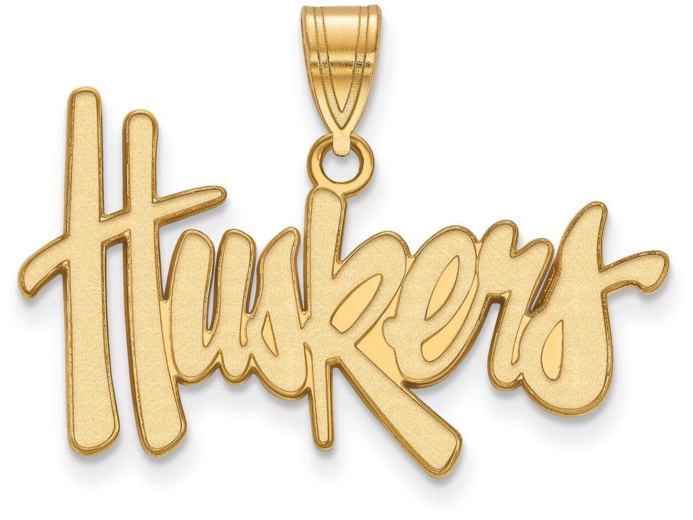 14k Yellow Gold Logoart University Of Nebraska Large Pendant