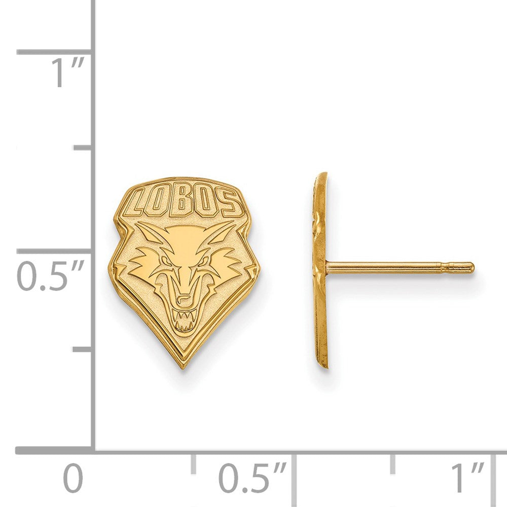 14k Yellow Gold Logoart University Of New Mexico Small Post Earrings