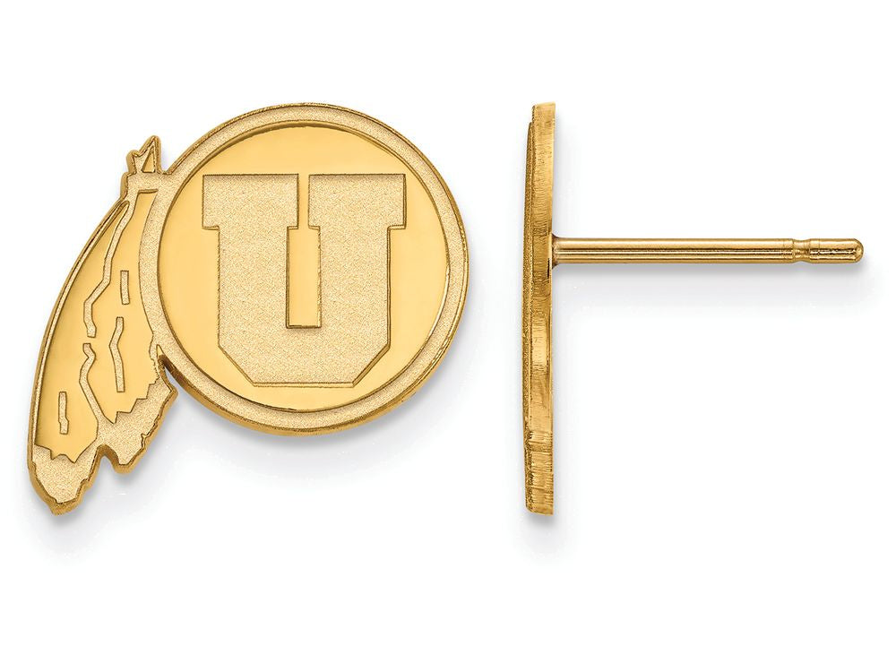 14k Yellow Gold Logoart University Of Utah Small Post Earrings
