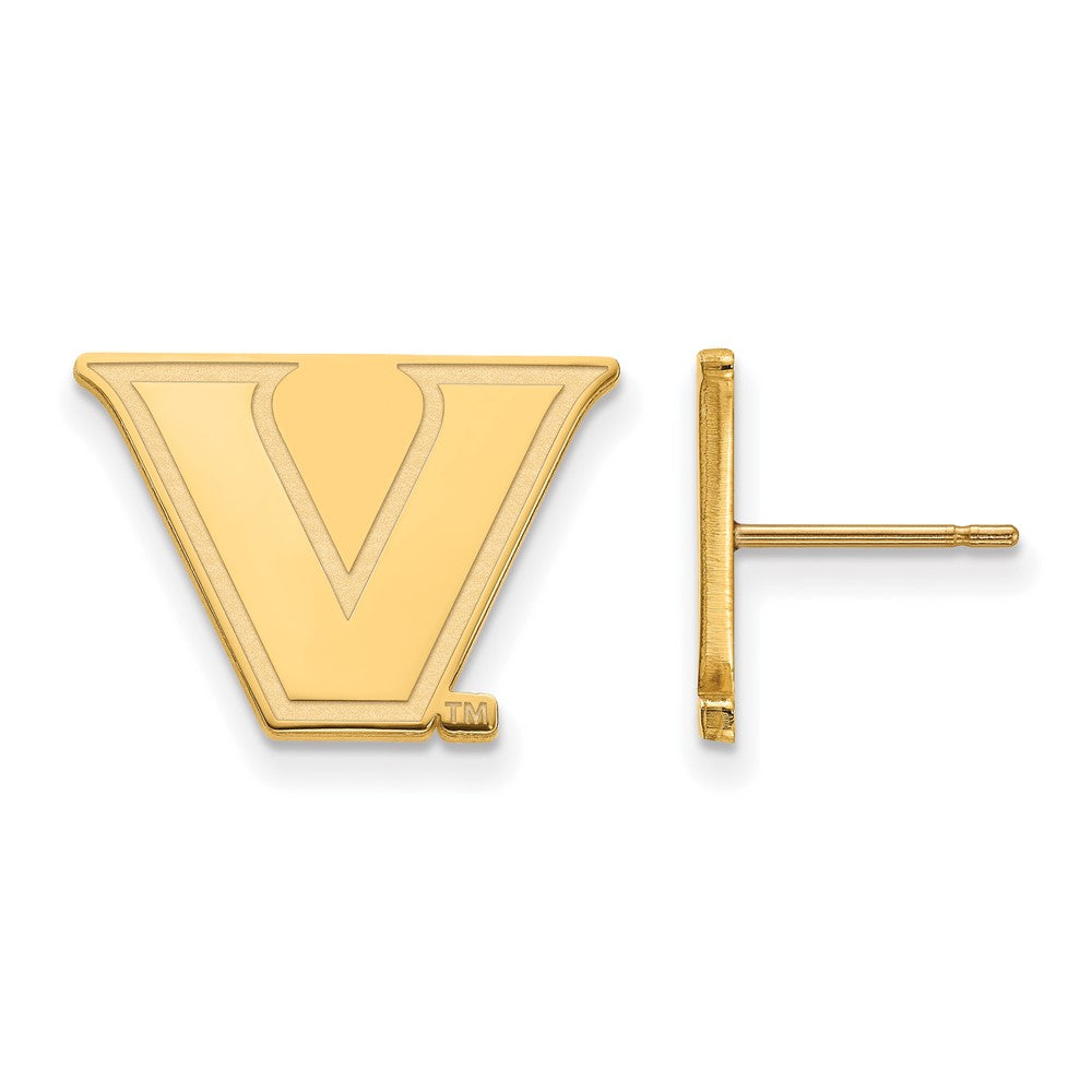 14k Yellow Gold Logoart Vanderbilt University Small Post Earrings