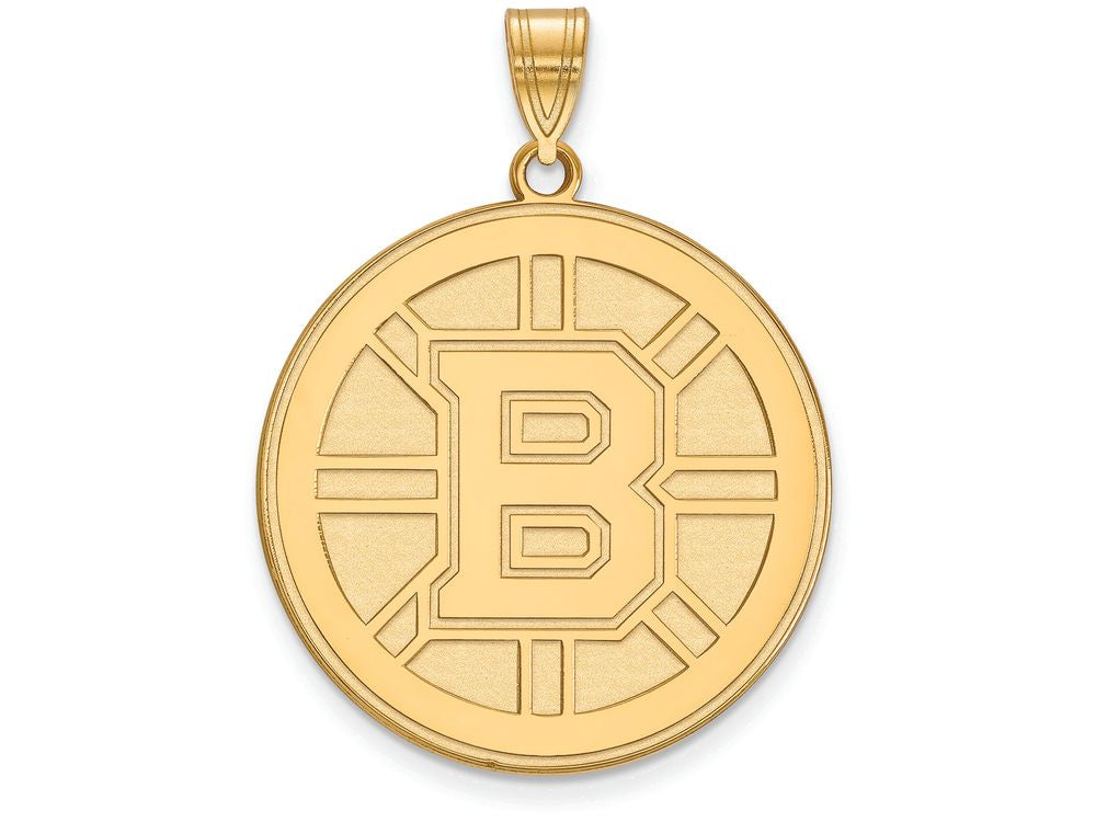 14k Yellow Gold Nhl Logoart Boston Bruins Extra Large  Pendant