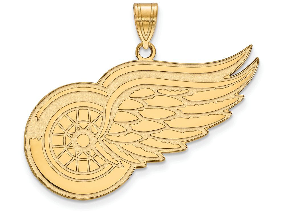 14k Yellow Gold Nhl Logoart Detroit Red Wings Extra Large  Pendant