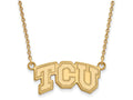 14k Yellow Gold Logoart Texas Christian University Small Pendant Necklace