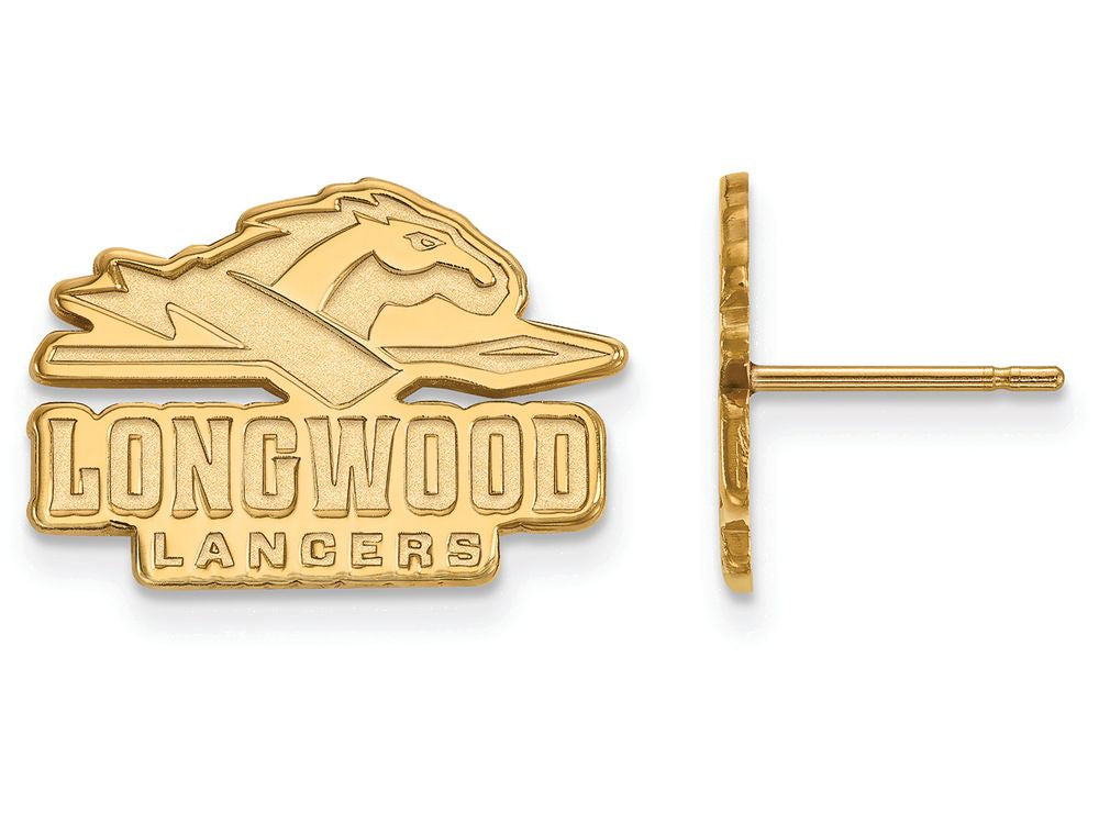 14k Yellow Gold Logoart Longwood University Small Post Earrings