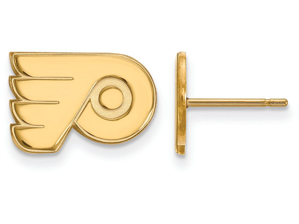 14k Yellow Gold Nhl Logoart Philadelphia Flyers Extra Small Post Earrings