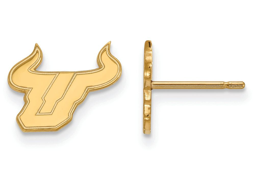 14k Yellow Gold Logoart University Of South Florida Extra Small Post Earrings
