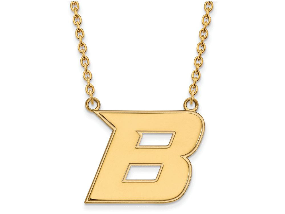 14k Yellow Gold Logoart Boise State University Large Pendant Necklace