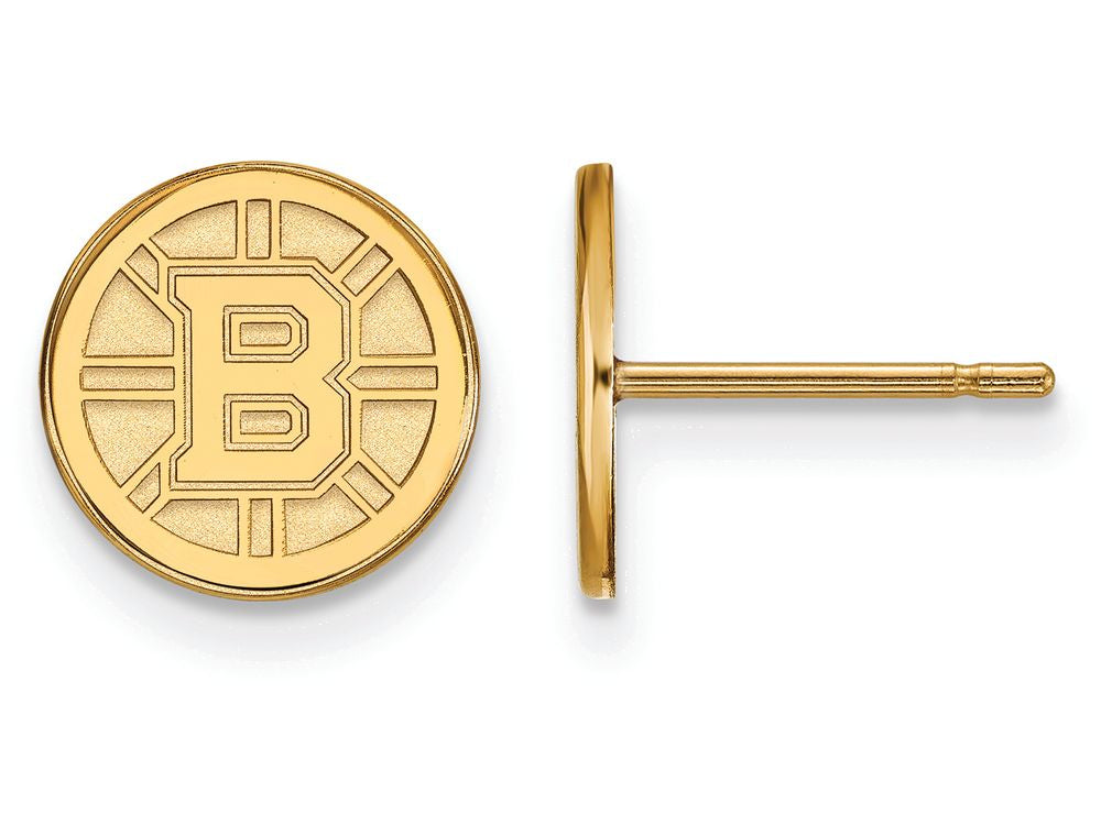 14k Yellow Gold Nhl Logoart Boston Bruins Extra Small Post Earrings