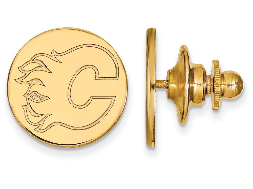 14k Yellow Gold Nhl Logoart Calgary Flames Lapel Pin
