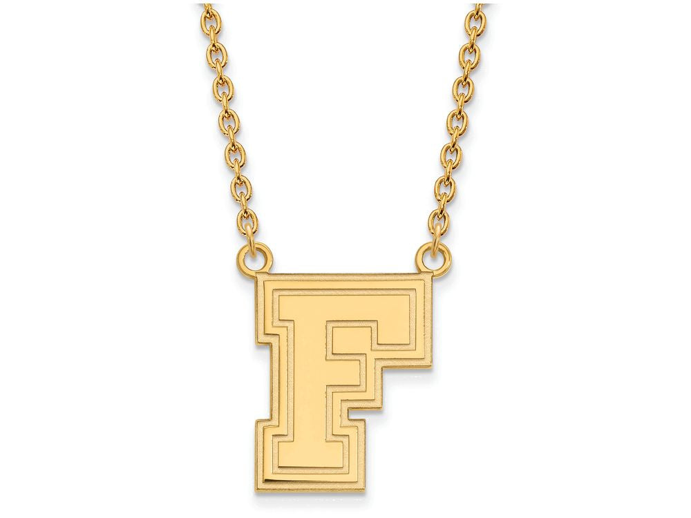 14k Yellow Gold Logoart Fordham University Large Pendant Necklace