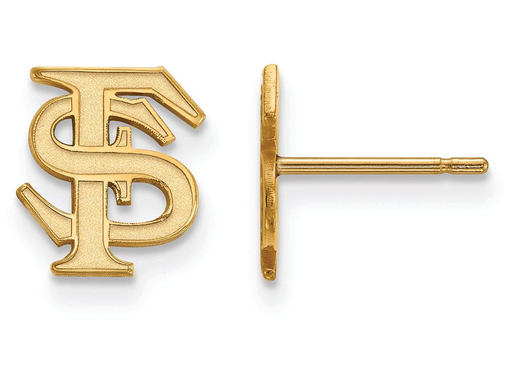 14k Yellow Gold Logoart Florida State University Extra Small Post Earrings