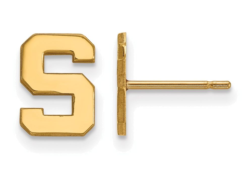 14k Yellow Gold Logoart Michigan State University Extra Small Post Earrings