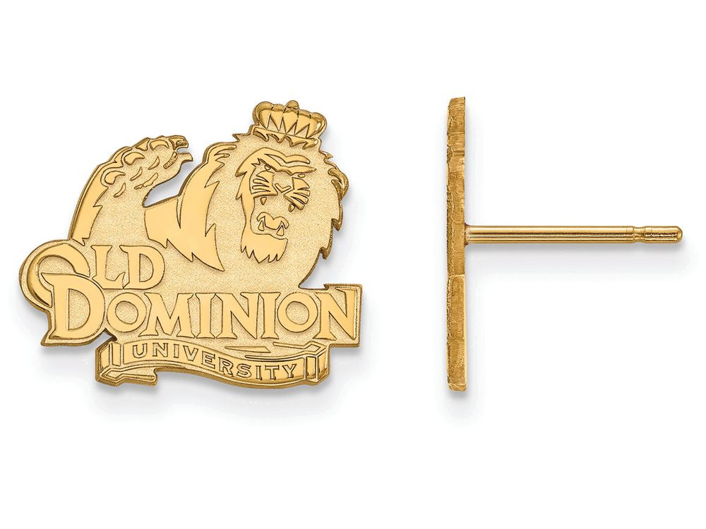 14k Yellow Gold Logoart Old Dominion University Small Post Earrings