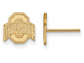14k Yellow Gold Logoart Ohio State University Extra Small Post Earrings