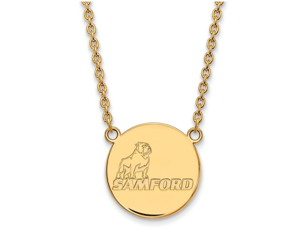 14k Yellow Gold Logoart Samford University Large Pendant Necklace