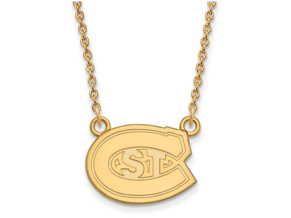 14k Yellow Gold Logoart St. Cloud State Small Pendant Necklace