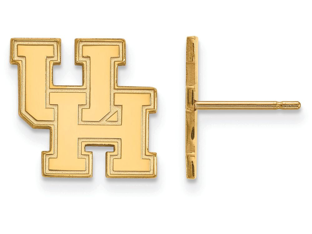 14k Yellow Gold Logoart University Of Houston Small Post Earrings