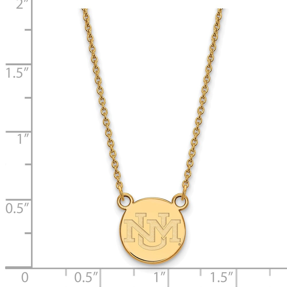 14k Yellow Gold Logoart University Of New Mexico Small Pendant Necklace