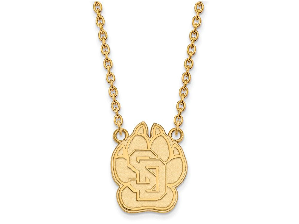 14k Yellow Gold Logoart University Of South Dakota Large Pendant Necklace