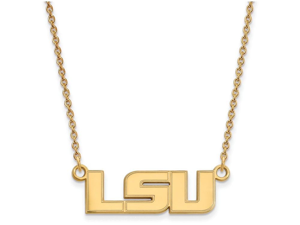 14k Yellow Gold Logoart Louisiana State University Small Pendant Necklace