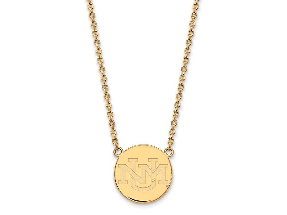 14k Yellow Gold Logoart University Of New Mexico Large Pendant Necklace