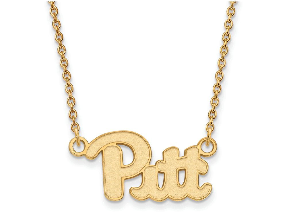 14k Yellow Gold Logoart University Of Pittsburgh Small Pendant Necklace