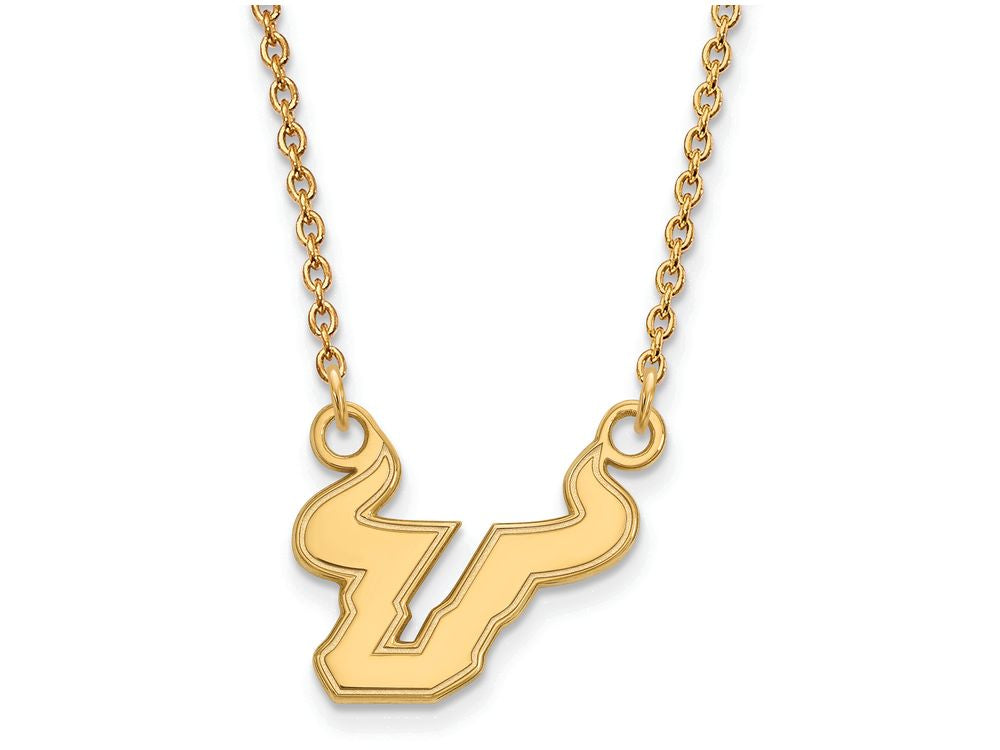14k Yellow Gold Logoart University Of South Florida Small Pendant Necklace