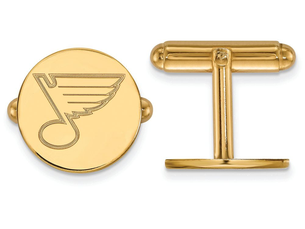 14k Yellow Gold Nhl Logoart St. Louis Blues Cuff Links