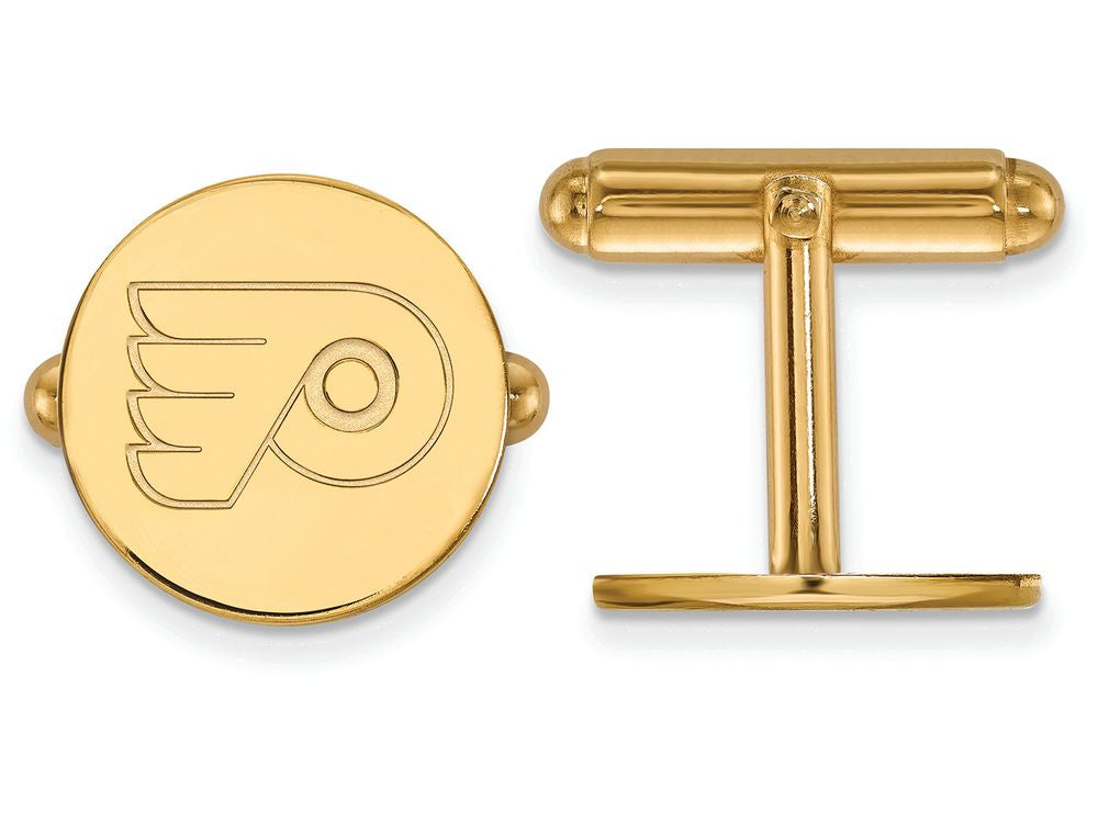 14k Yellow Gold Nhl Logoart Philadelphia Flyers Cuff Links