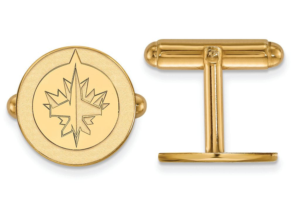 14k Yellow Gold Nhl Logoart Winnipeg Jets Cuff Links