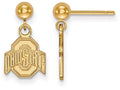 14k Yellow Gold Logoart Ohio State University Earrings Dangle Ball