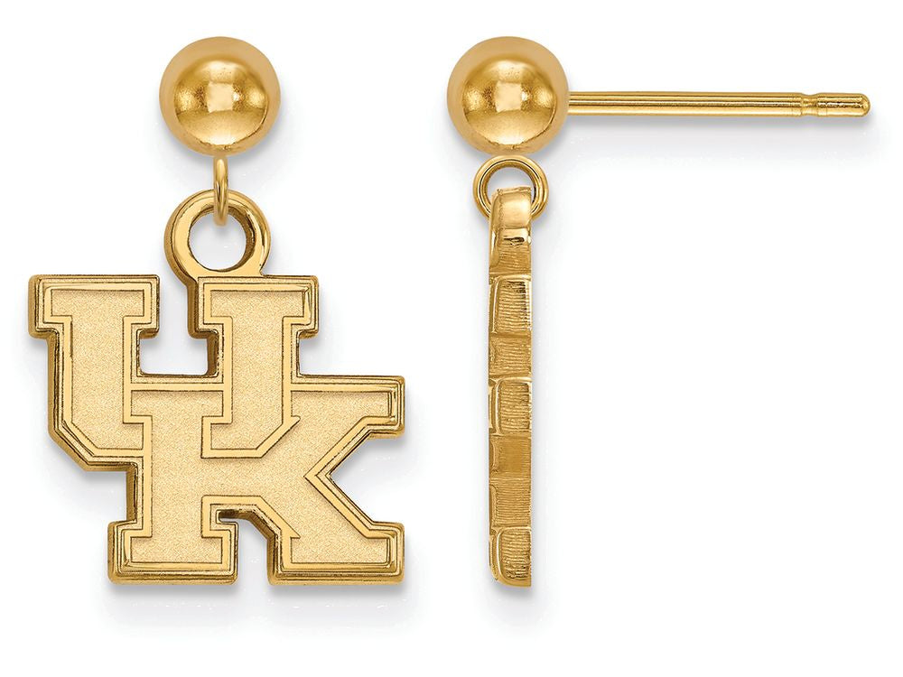 14k Yellow Gold Logoart University Of Kentucky Earrings Dangle Ball