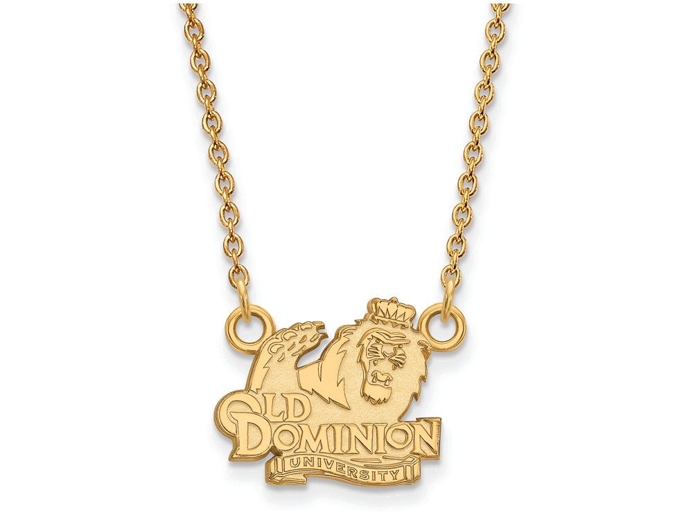 14k Yellow Gold Logoart Old Dominion University Small Pendant Necklace