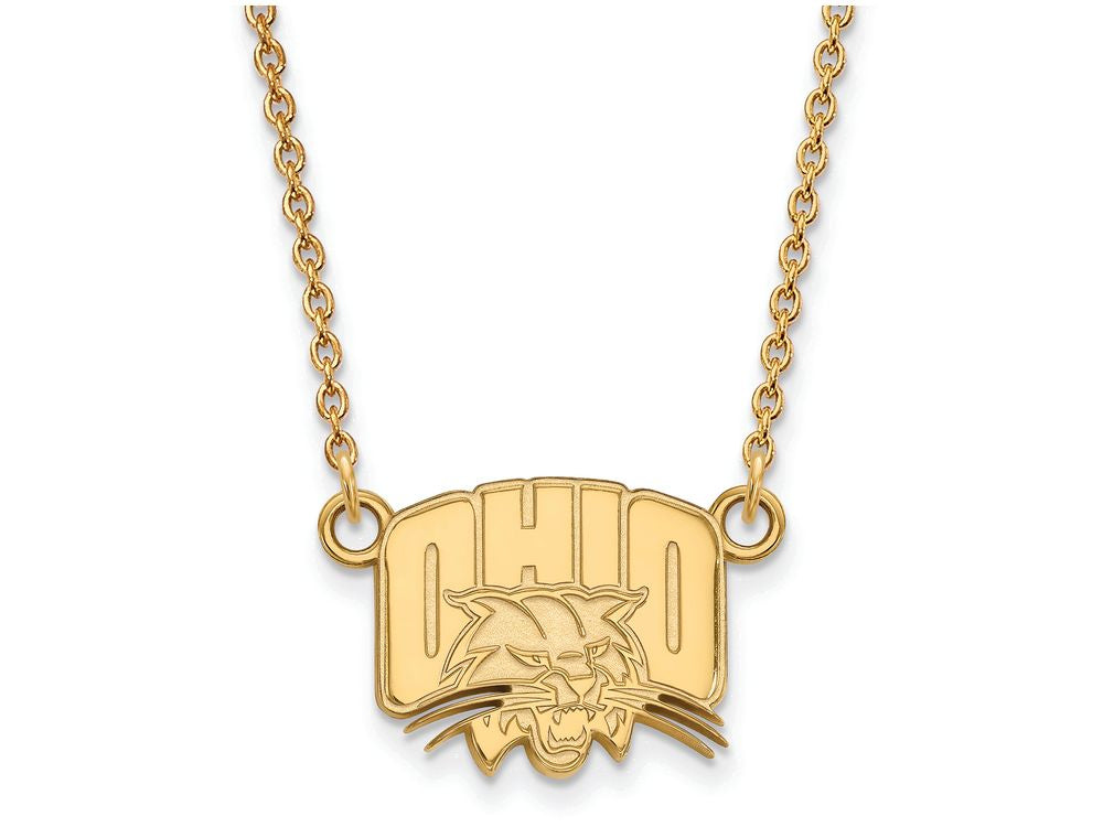 14k Yellow Gold Logoart Ohio University Small Pendant Necklace