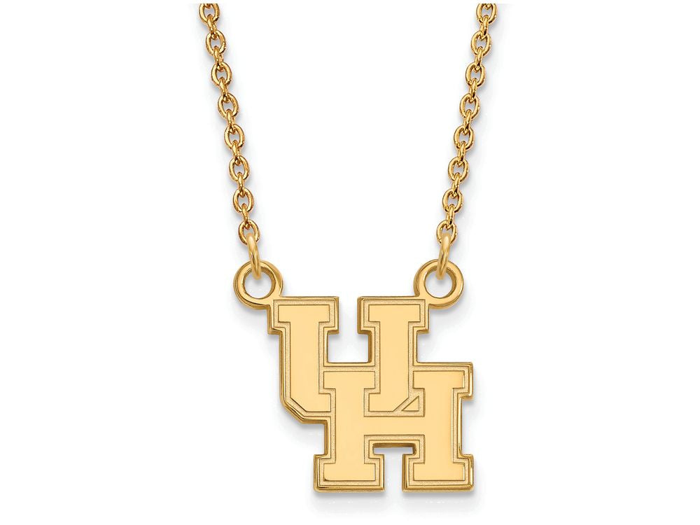 14k Yellow Gold Logoart University Of Houston Small Pendant Necklace