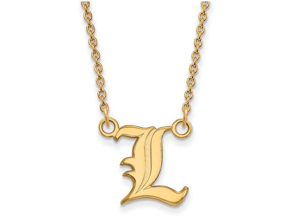 14k Yellow Gold Logoart University Of Louisville Small Pendant Necklace