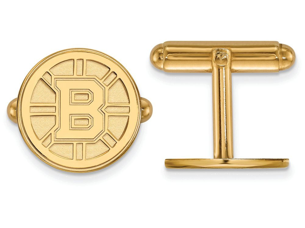 14k Yellow Gold Nhl Logoart Boston Bruins Cuff Links