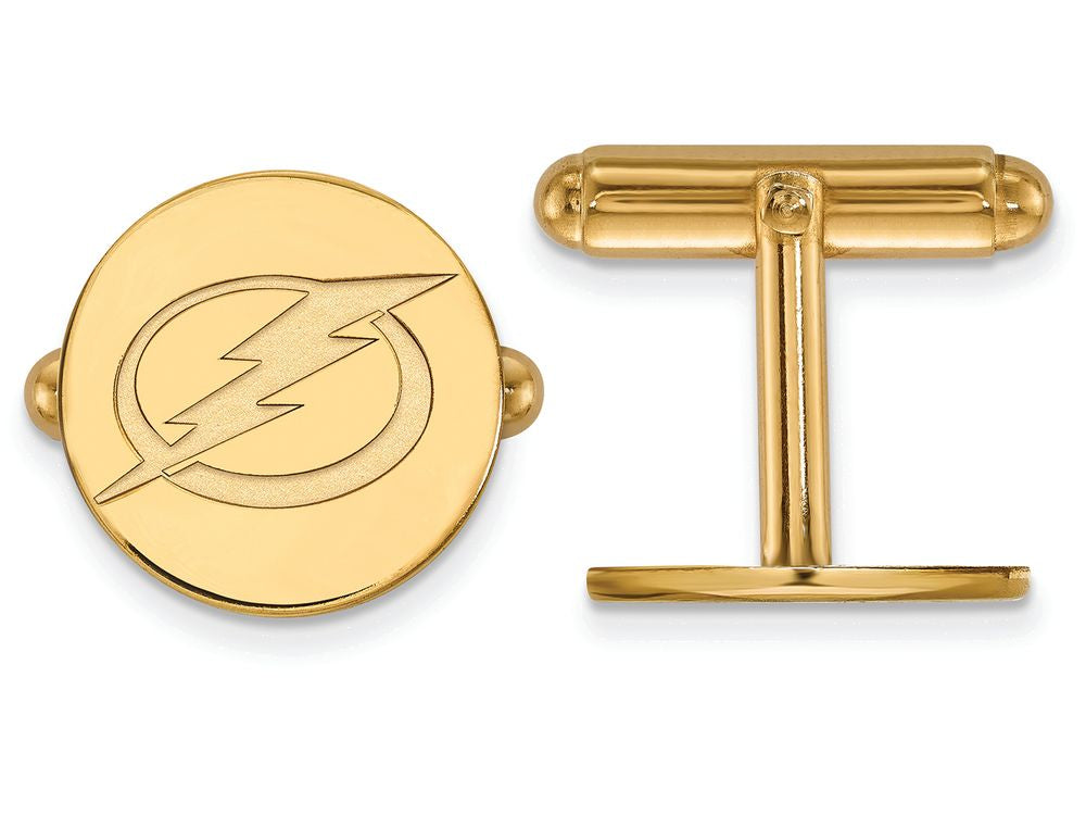 14k Yellow Gold Nhl Logoart Tampa Bay Lightning Cuff Links