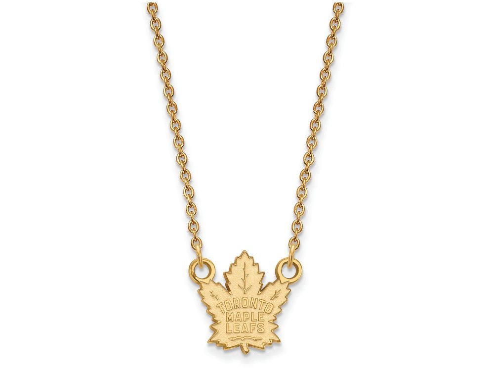 14k Yellow Gold Nhl Logoart Toronto Maple Leafs Small Pendant Necklace