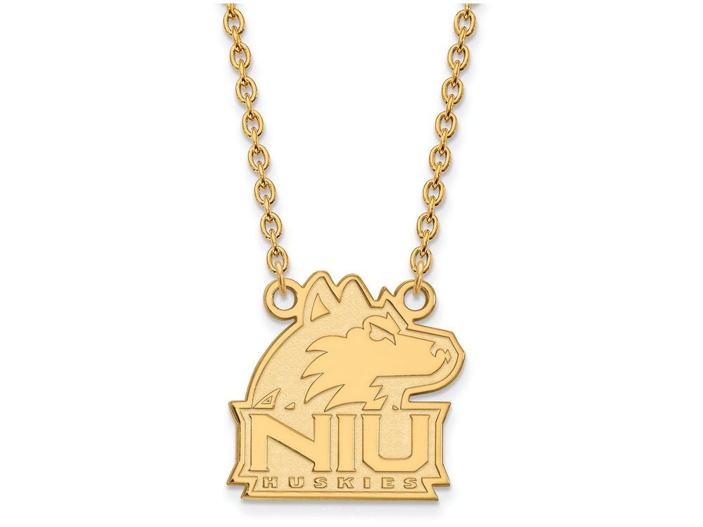 14k Yellow Gold Logoart Northern Illinois University Medium Pendant Necklace