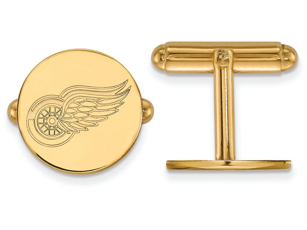 14k Yellow Gold Nhl Logoart Detroit Red Wings Cuff Links