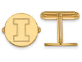 14k Yellow Gold Logoart University Of Illinois Cuff Link